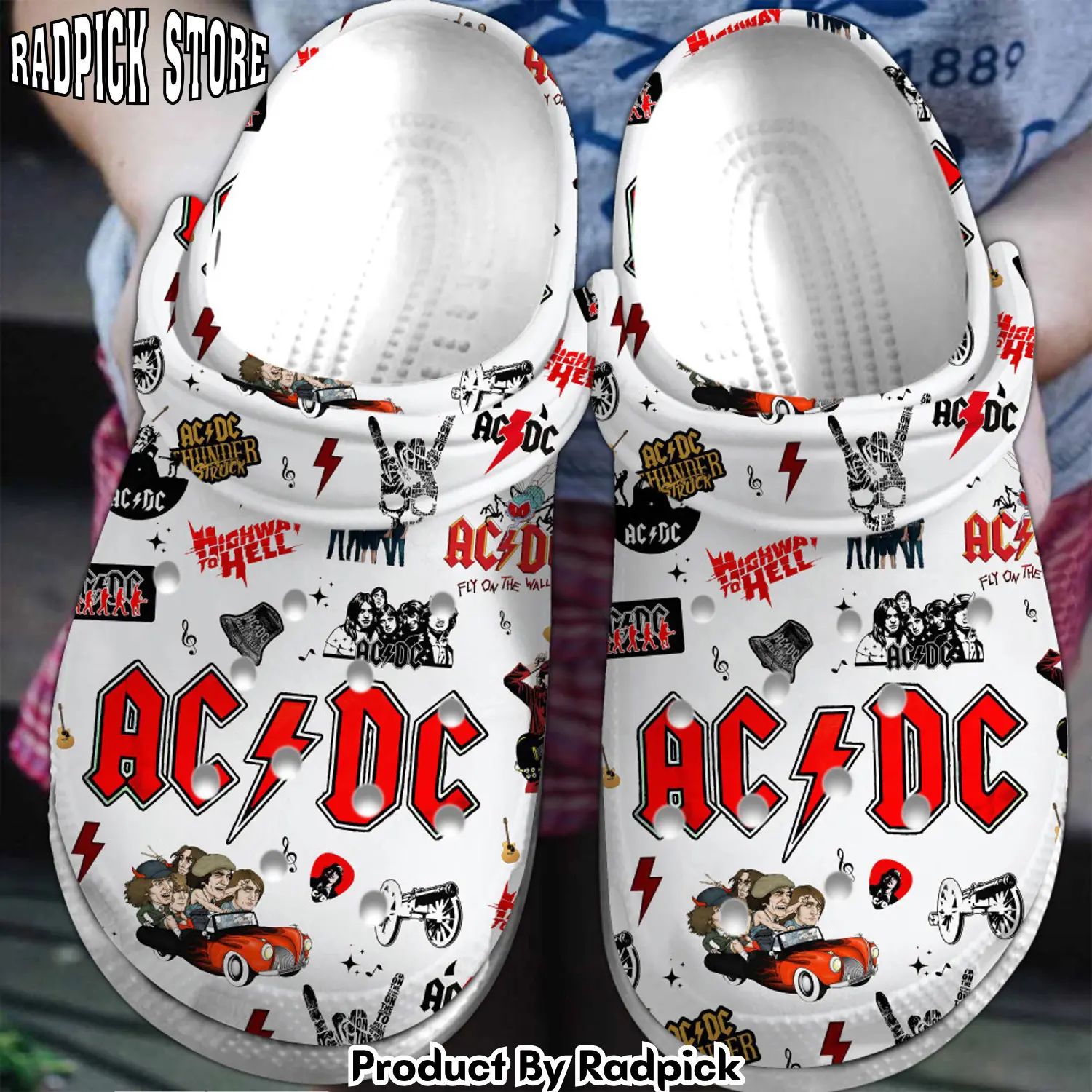 Radpick acdc music clogs shoes comfortable for men women hko rp6528345